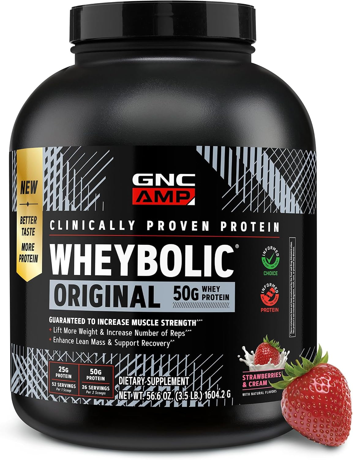 AMP New Wheybolic, Strawberries & Cream, 56.6 Oz, 26 Servings