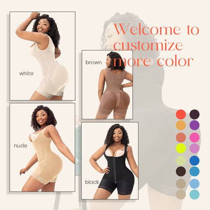 Custom Logo Colombianas Faja Tummy Control Bodysuit Stage 2 Fajas Full Butt Lifter Girdle Body Shapewear