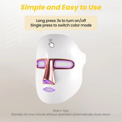Face Mask with Light Display, 7 Color Modes for Skincare Routine and Relaxation