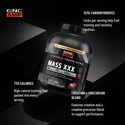 AMP Mass XXX with Myotor, Strawberry, 96.1 Oz, 13 Servings