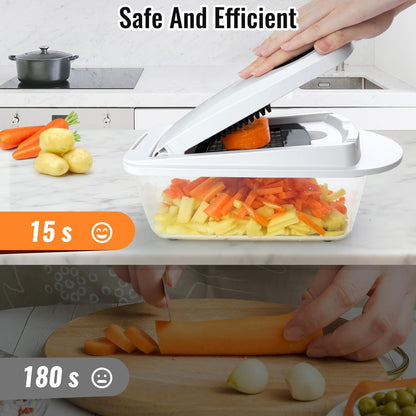 8-Blade Cook Tool & Gadget Sets, Egg Slicer Chopper Grater Set, White