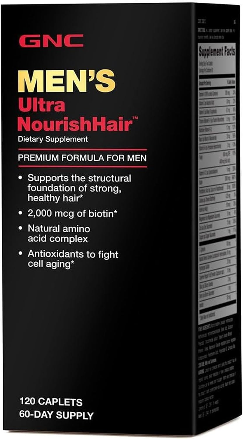 Men'S Ultra Nourish Hair Supplement, Strong Healthy Hair, 120 Caplets