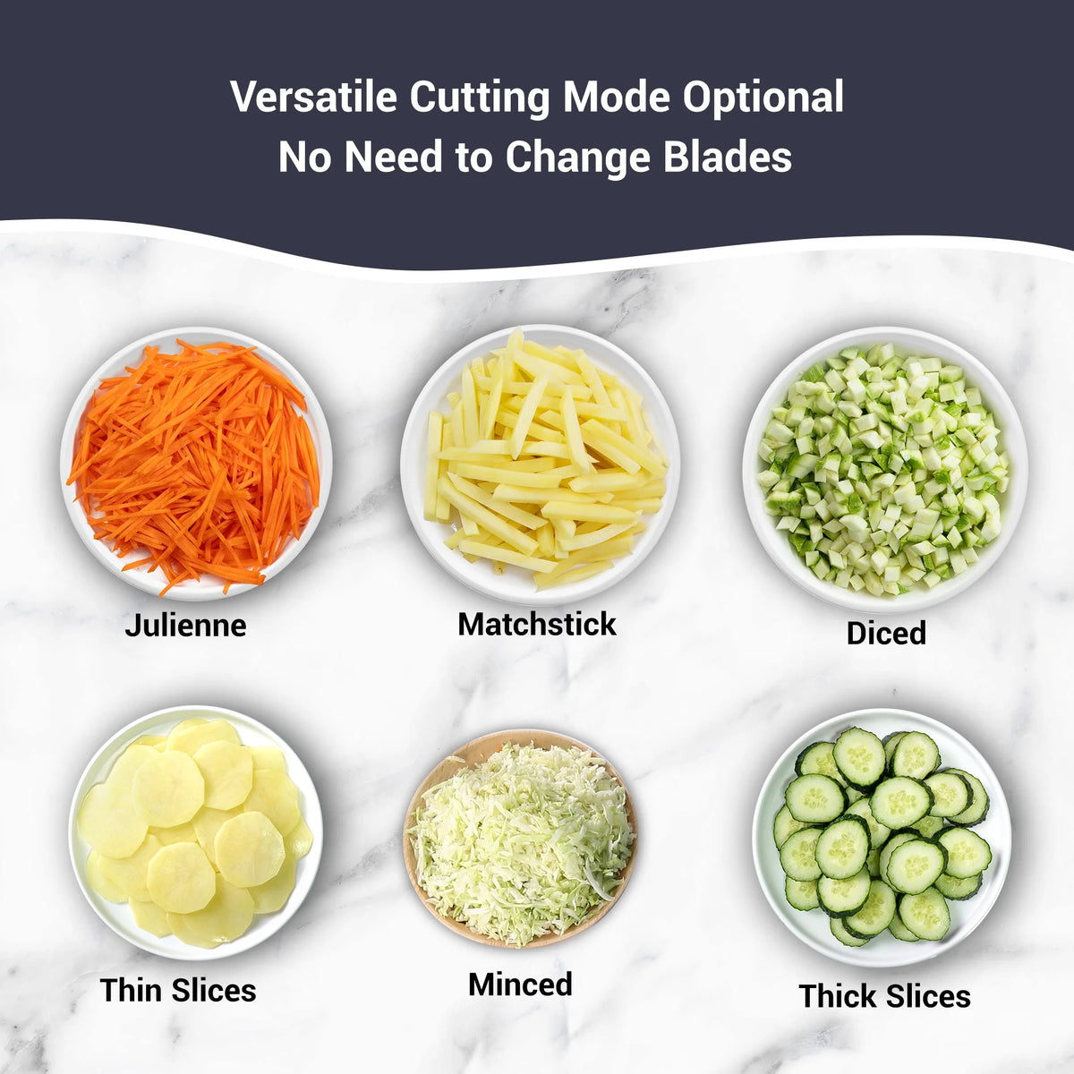 Safe Mandoline Slicer Vegetable Cutter, Potato Slicer, All in 1 Vegetables Slicer and Chopper, French Fry Cutter, Adjustable Thickness, Dishwasher Safe