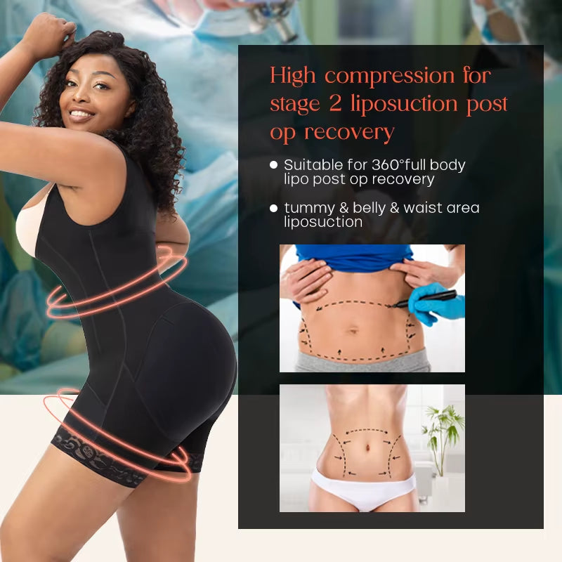 Custom Logo Colombianas Faja Tummy Control Bodysuit Stage 2 Fajas Full Butt Lifter Girdle Body Shapewear