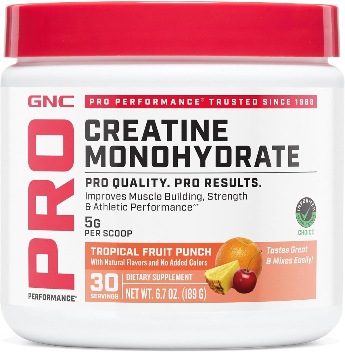 Pro Performance Micronized Creatine, Tropical Punch, 30 Servings