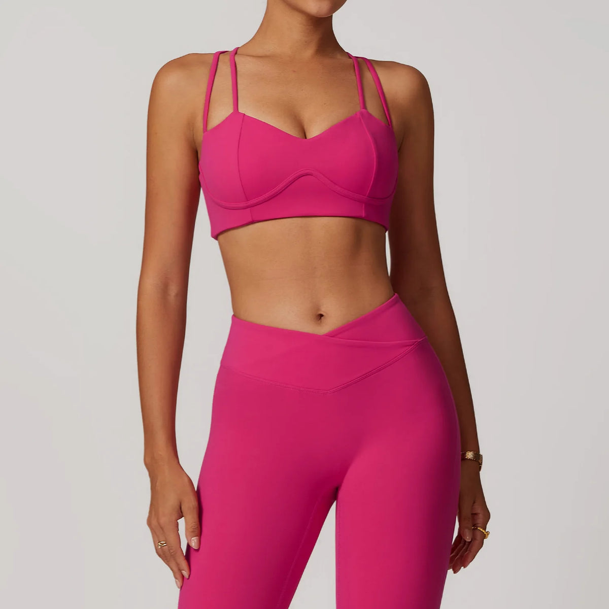 Women Sportswear Sports Bra Long Sleeve Tops Flare Leggings 3pcs Training Suit Workout