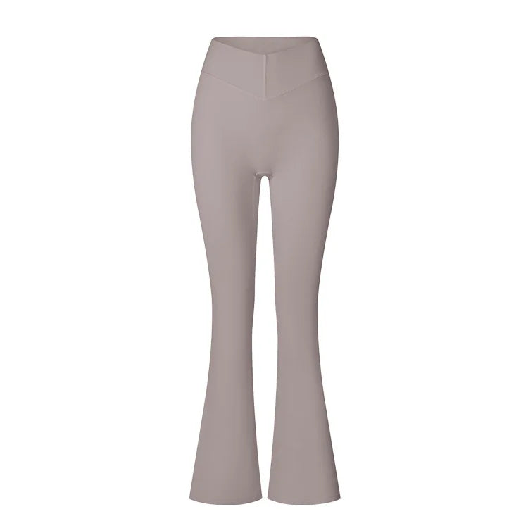 Women's High Waist Cross Flared Yoga Pants Mid Waist Sportswear