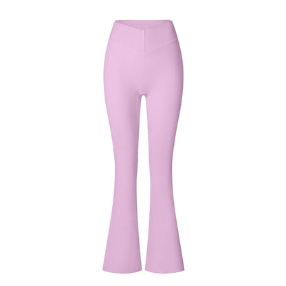 Women's High Waist Cross Flared Yoga Pants Mid Waist Sportswear