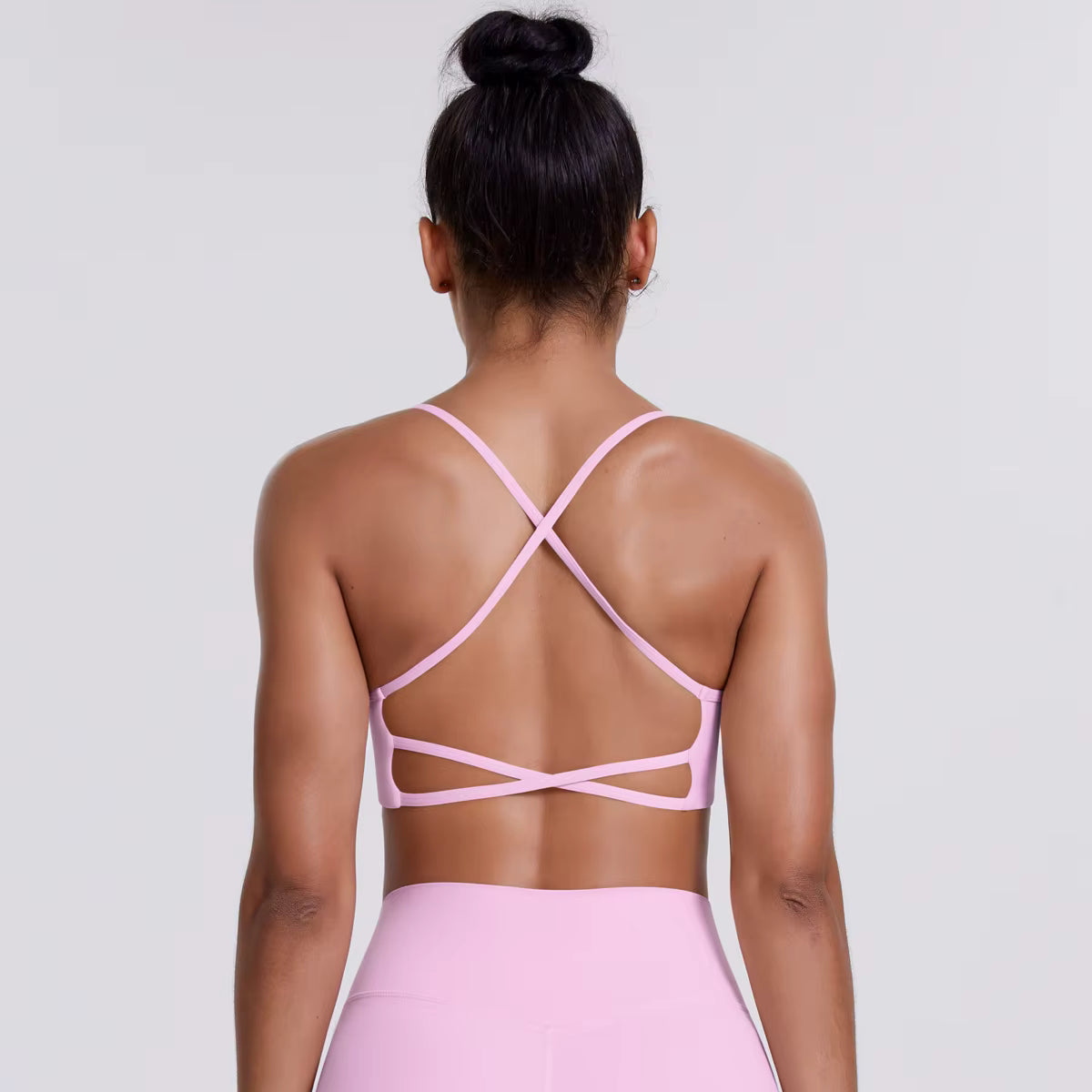 Women Seamless High Support Backless Sports Bra Breathable Yoga Tank Top