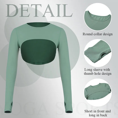 Seamless Activewear Long Sleeves Clothing Gym Yoga Workout Sets 3 Pcs Fitness Gym Suits Wear Fabletics Leggings Sportswear