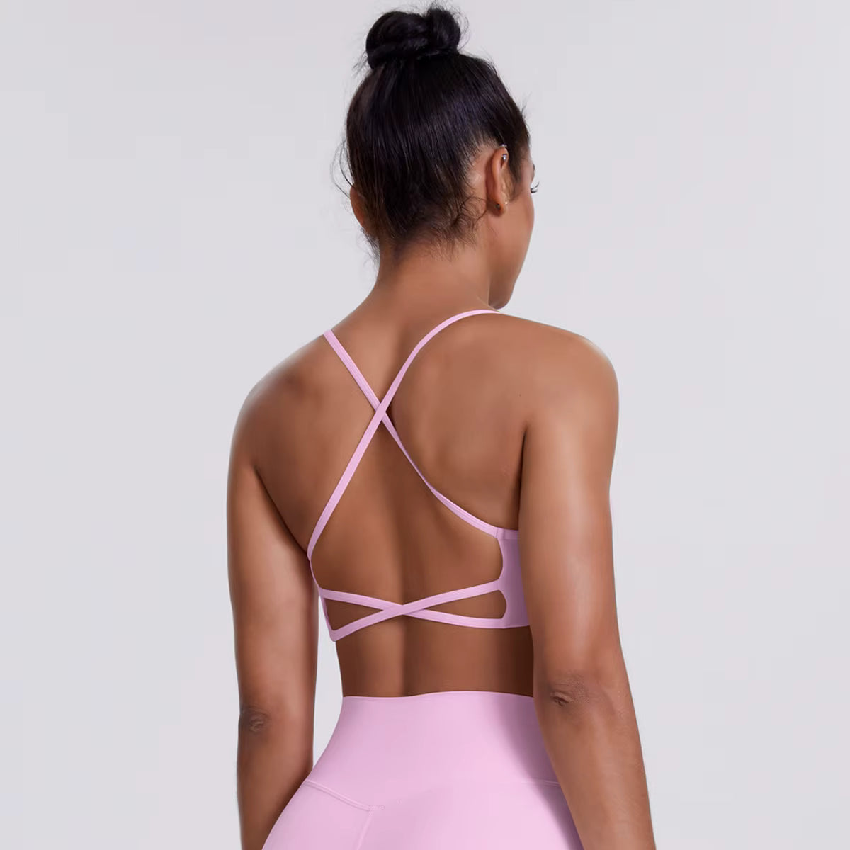 Women Seamless High Support Backless Sports Bra Breathable Yoga Tank Top