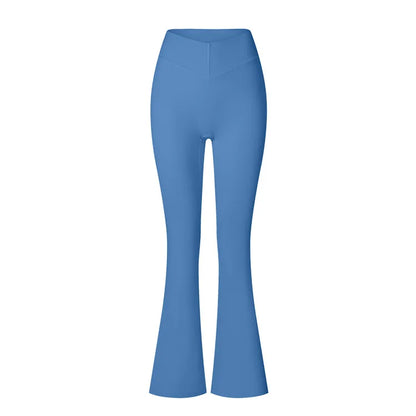 Women's High Waist Cross Flared Yoga Pants Mid Waist Sportswear