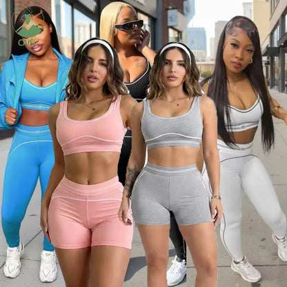 2 Piece Set Women Yoga Tops Sports