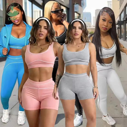 2 Piece Set Women Yoga Tops Sports