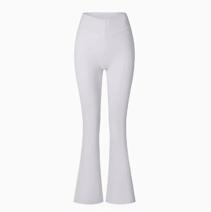 Women's High Waist Cross Flared Yoga Pants Mid Waist Sportswear