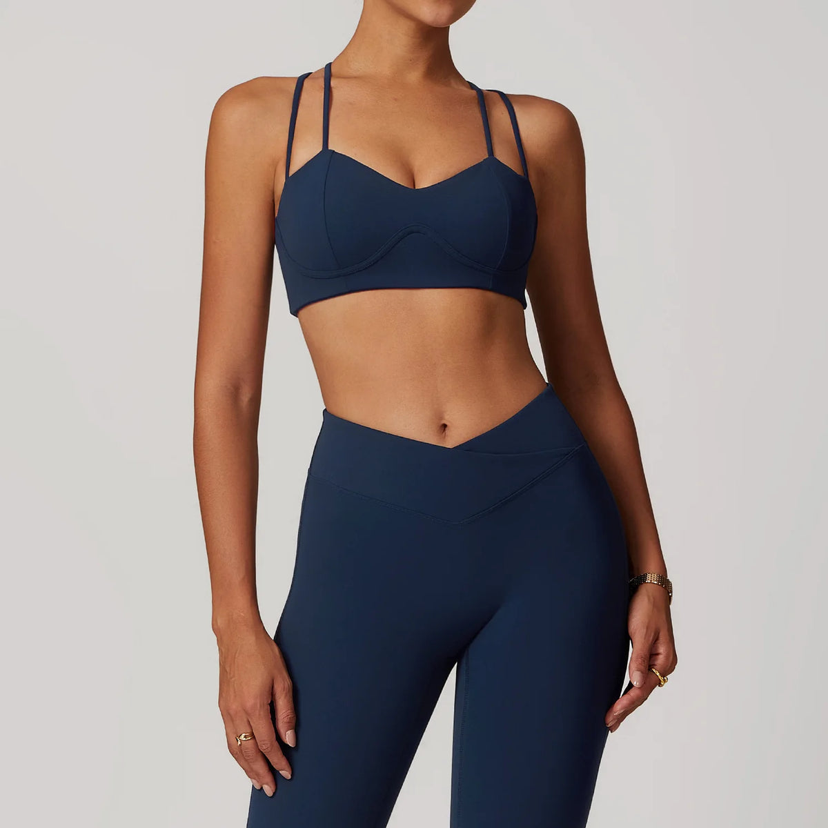 Women Sportswear Sports Bra Long Sleeve Tops Flare Leggings 3pcs Training Suit Workout