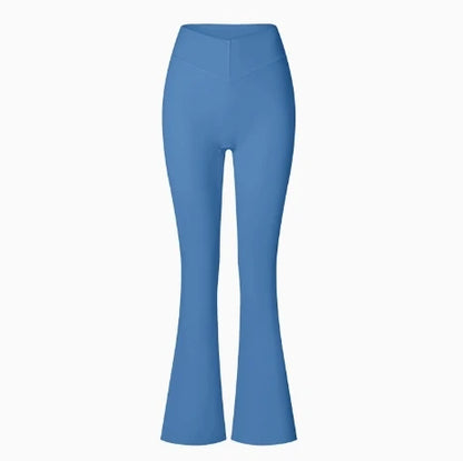Women's High Waist Cross Flared Yoga Pants Mid Waist Sportswear