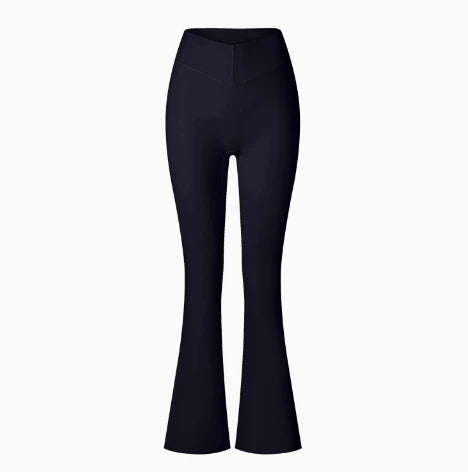 Women's High Waist Cross Flared Yoga Pants Mid Waist Sportswear