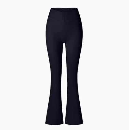 Women's High Waist Cross Flared Yoga Pants Mid Waist Sportswear