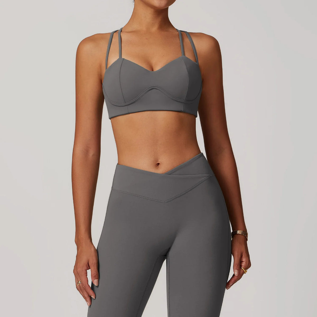 Women Sportswear Sports Bra Long Sleeve Tops Flare Leggings 3pcs Training Suit Workout