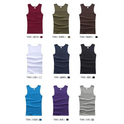 Men's Square Collar Cotton Vest Men's Summer Fitness Tight-fit Sports Base Square Collar Vest Men's Slim-fit Vest Wholesale