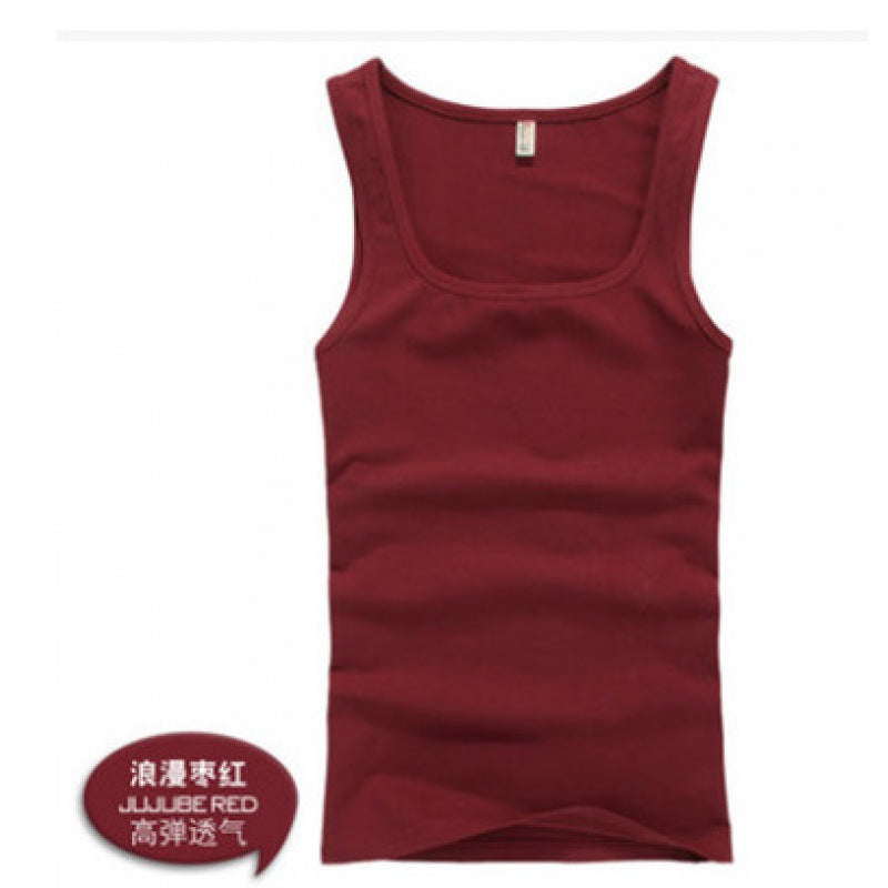 Men's Square Collar Cotton Vest Men's Summer Fitness Tight-fit Sports Base Square Collar Vest Men's Slim-fit Vest Wholesale