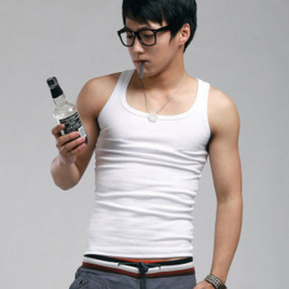Men's Square Collar Cotton Vest Men's Summer Fitness Tight-fit Sports Base Square Collar Vest Men's Slim-fit Vest Wholesale