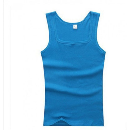 Men's Square Collar Cotton Vest Men's Summer Fitness Tight-fit Sports Base Square Collar Vest Men's Slim-fit Vest Wholesale