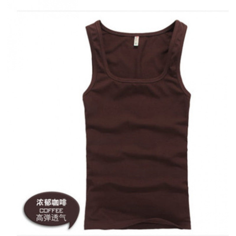 Men's Square Collar Cotton Vest Men's Summer Fitness Tight-fit Sports Base Square Collar Vest Men's Slim-fit Vest Wholesale