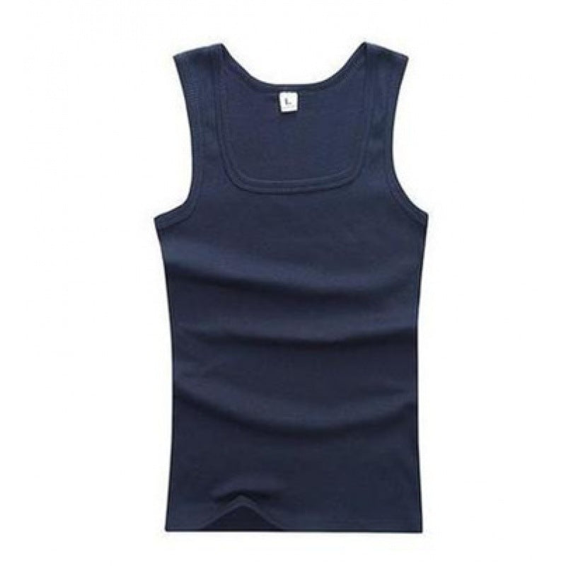 Men's Square Collar Cotton Vest Men's Summer Fitness Tight-fit Sports Base Square Collar Vest Men's Slim-fit Vest Wholesale