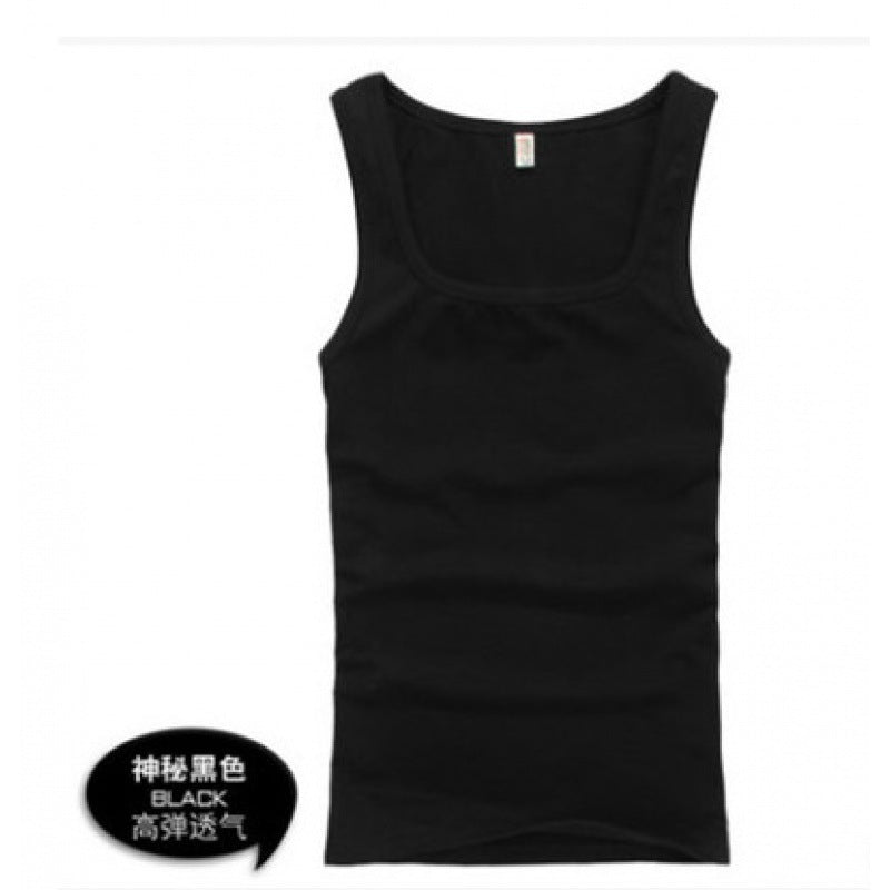 Men's Square Collar Cotton Vest Men's Summer Fitness Tight-fit Sports Base Square Collar Vest Men's Slim-fit Vest Wholesale