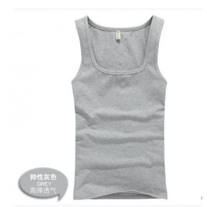 Men's Square Collar Cotton Vest Men's Summer Fitness Tight-fit Sports Base Square Collar Vest Men's Slim-fit Vest Wholesale