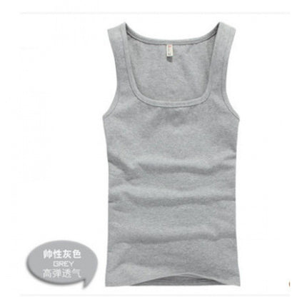 Men's Square Collar Cotton Vest Men's Summer Fitness Tight-fit Sports Base Square Collar Vest Men's Slim-fit Vest Wholesale