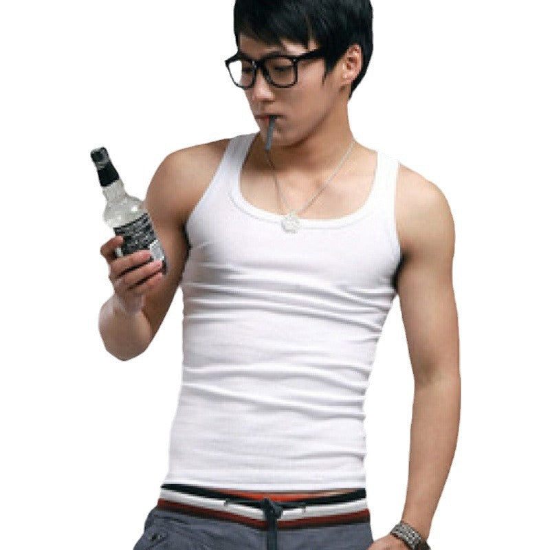 Men's Square Collar Cotton Vest Men's Summer Fitness Tight-fit Sports Base Square Collar Vest Men's Slim-fit Vest Wholesale