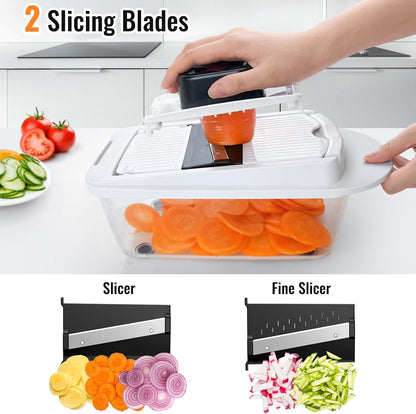 8-Blade Cook Tool & Gadget Sets, Egg Slicer Chopper Grater Set, White