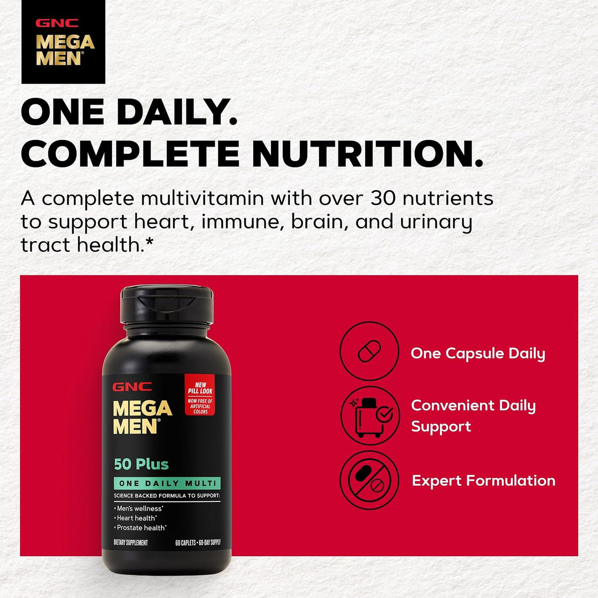 Mega Men 50 plus One Daily Multi, 60 Count, 60 Servings