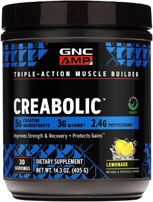 AMP Creabolic Creatine Monohydrate Powder, Lemonade, 30 Servings