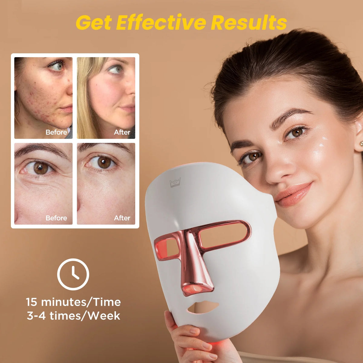 Face Mask with Light Display, 7 Color Modes for Skincare Routine and Relaxation
