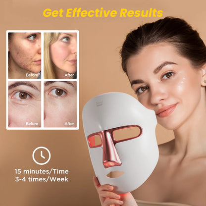 Face Mask with Light Display, 7 Color Modes for Skincare Routine and Relaxation