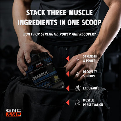 AMP Creabolic Creatine Monohydrate Powder, Lemonade, 30 Servings