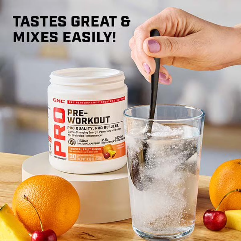 Pro Performance Pre Workout Powder, for Energy, Hydration, Focus, Sugar Free, Gluten Free, Blue Raspberry, 30 Servings