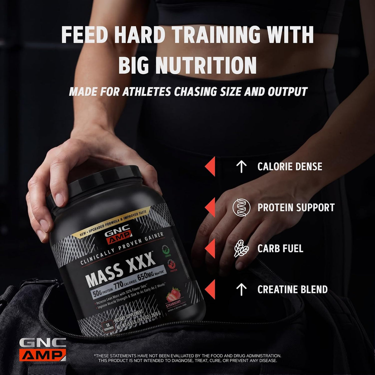 AMP Mass XXX with Myotor, Strawberry, 96.1 Oz, 13 Servings
