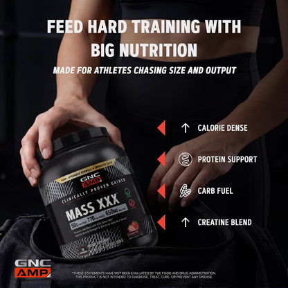 AMP Mass XXX with Myotor, Strawberry, 96.1 Oz, 13 Servings