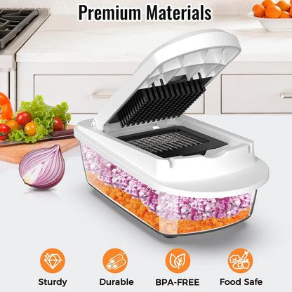 8-Blade Cook Tool & Gadget Sets, Egg Slicer Chopper Grater Set, White
