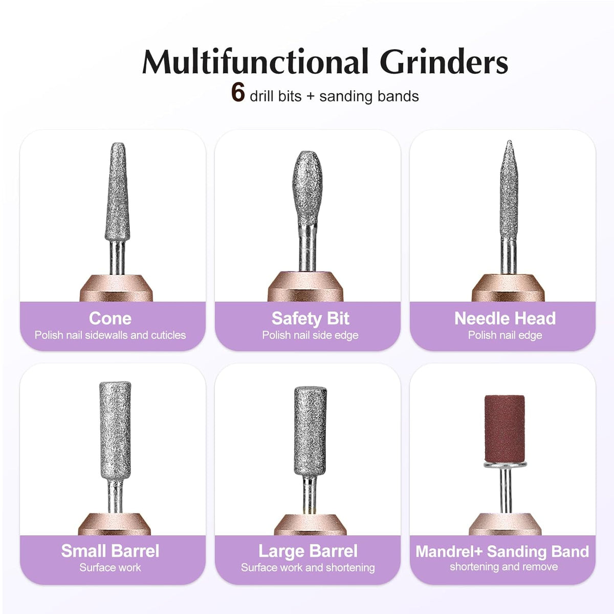 C40 Electric Nail Drill Professional, Precise Speed Dial, Purple