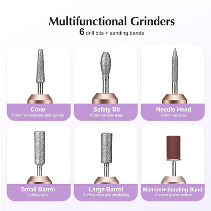 C40 Electric Nail Drill Professional, Precise Speed Dial, Purple